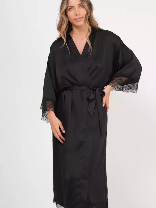 Bonatti Winter Damen Satin Robe Schwarz