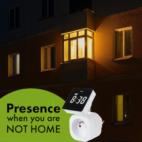 Digitale Zeitschaltuhr Timer 8 Programme 3680W Bildschirm Max Belastung 16A IP20 GreenBlue GB610 E