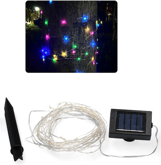 Linear Led String Lights 100 Leds 990cm Solar Powered Multicolor