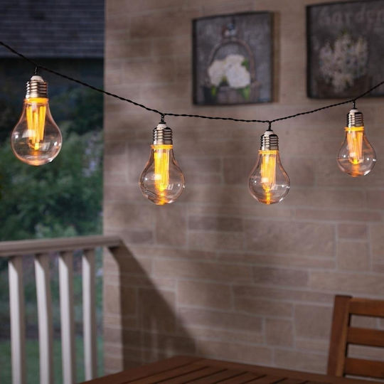 Hemma Led String Lights 10 Bulbs 380cm Solar Powered Warm White Light R