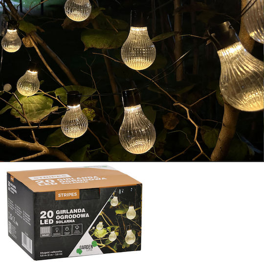 Suspendata Lampă Solară Ghirlande cu Alb Cald Lumină