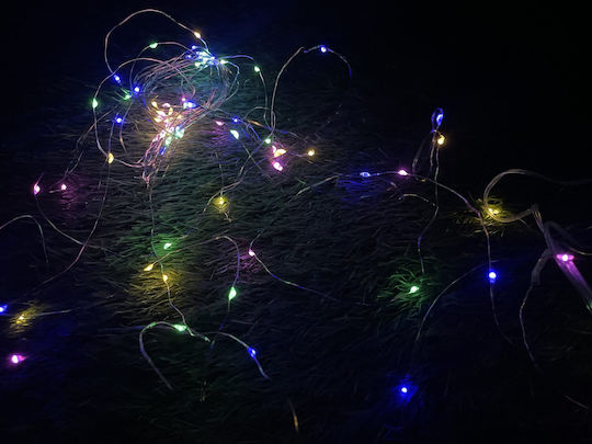 Linear Led String Lights 100 Leds 990cm Solar Powered Multicolor