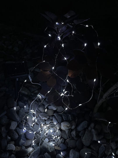 Linear Light Garland 100 Leds 990cm Solar Powered Cool White