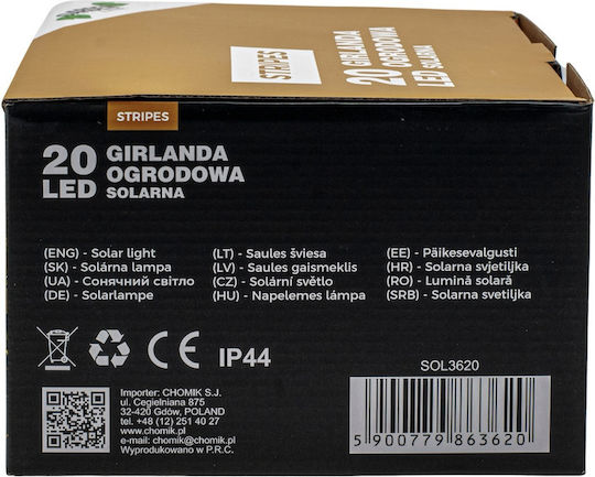 Suspendata Lampă Solară Ghirlande cu Alb Cald Lumină