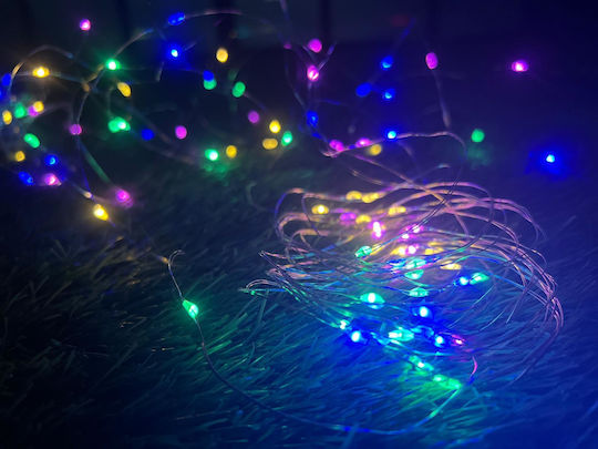 Linear Led String Lights 100 Leds 990cm Solar Powered Multicolor