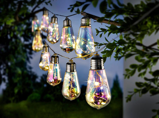 Led Fairy Light Garland Felisi Model 20 Bulbs 580cm Solar Powered Multicolor White Light