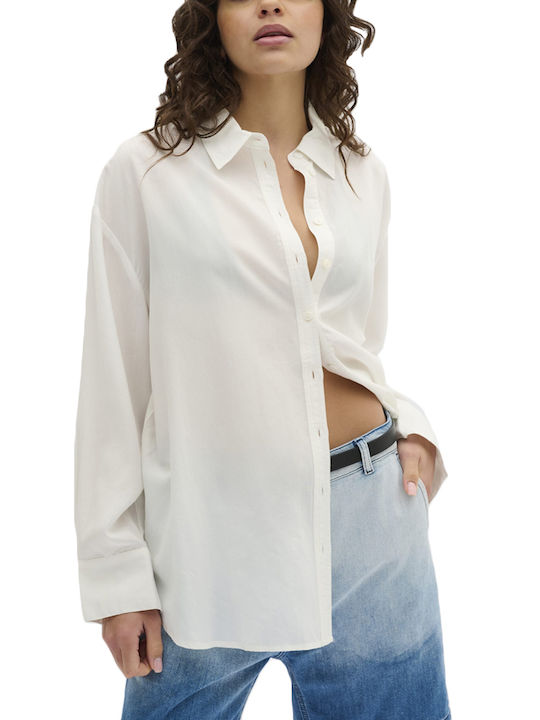 My Essential Wardrobe Women's Long Sleeve Shirt White