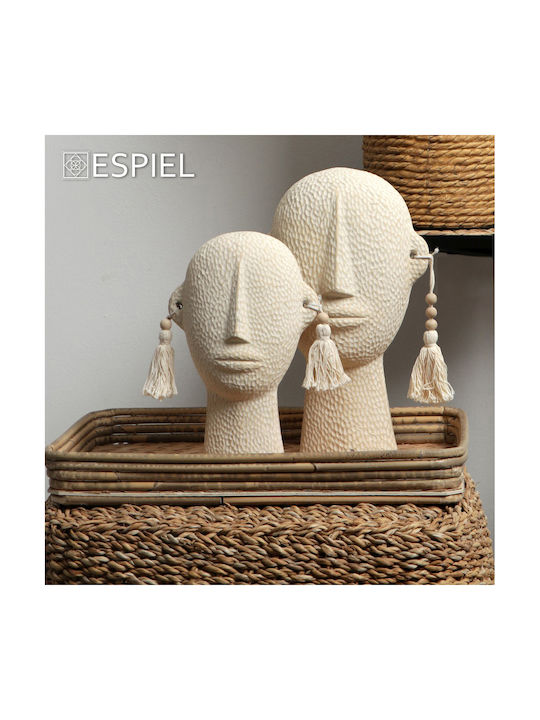 Decorative Figure Cement White-Ivory Espiel 18x13x30cm Rah107