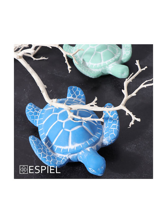 Espiel Set of Decorative Turtles made of Ceramic in Green 22.5x19x7cm 3pcs