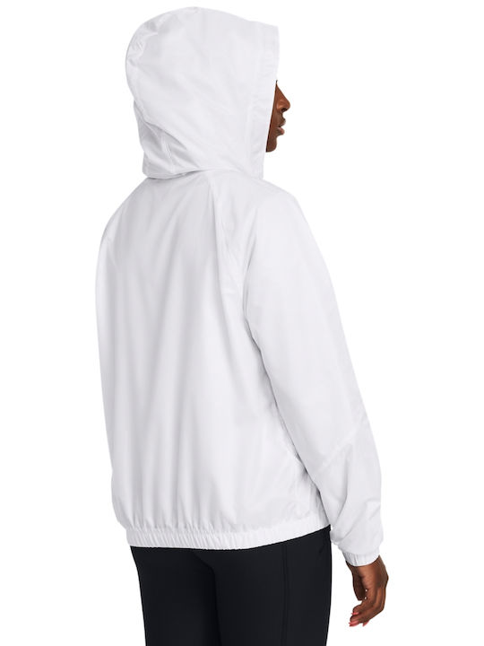 Under Armour Women's Short Sports Jacket Windproof for Winter White