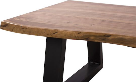 Rectangular Central Coffee Table Montana Made of Solid Brown Wood W115xD63xH40cm