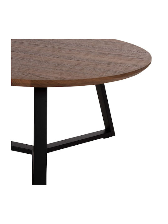 Round Central Coffee Table Rocket Wooden Black W80xL80xH42cm