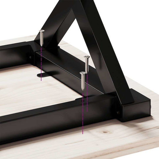 vidaXL Βάση Τραπεζιού Μεταλλική Μαύρη 70x30x43cm 2τμχ