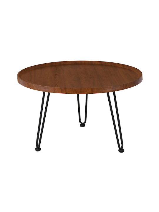 Round Coffee Table Matrix Wooden Brown L76xW76xH45cm.