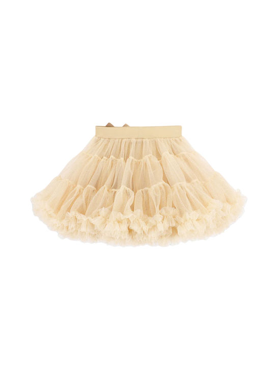 Angel's Face Kids Tulle Tutu Skirt Floral Beige Pixie