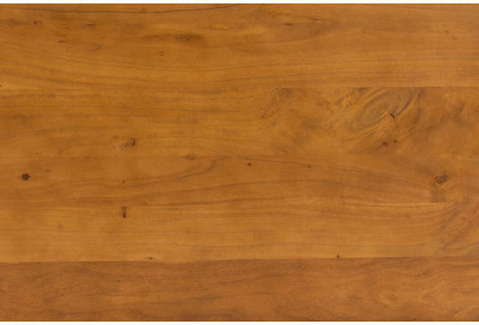 Rectangular Central Coffee Table Wire Made of Solid Walnut Wood Black M120xW60xH40cm