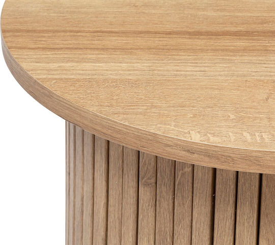 Round Side Coffee Table Colva Made of Solid Wood Natural Wood Colour W45xL45xH50cm