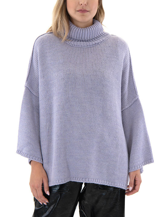 Black n Black Women's Long Sleeve Sweater Turtleneck Black, Lilac