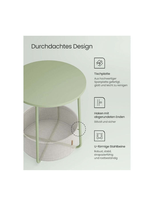 Round Green Metal Side Table 45x45x50cm