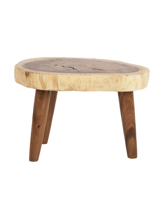 Oval Zentral Kaffeetisch Dompu aus Massivholz M66xL44xH46cm Freebox