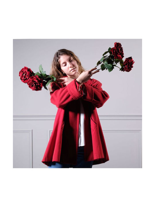Artificial Decorative Branch Rose Red 63cm Supergreens