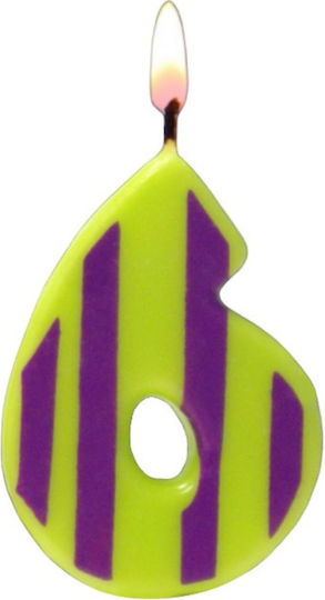 Geburtstagskerzen Nummer Polka Dot-Gestreift Aliprantis 1 Stk Nr. 6