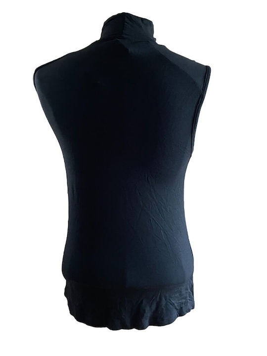 Trasparenze Women's Blouse Sleeveless Turtleneck Black