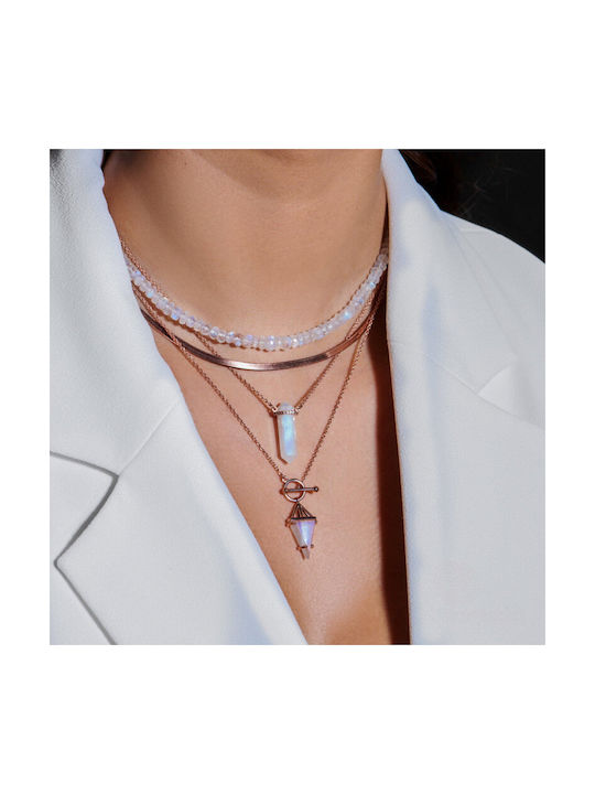 Aurae Lume Necklace from Pink Gold Plated Silver