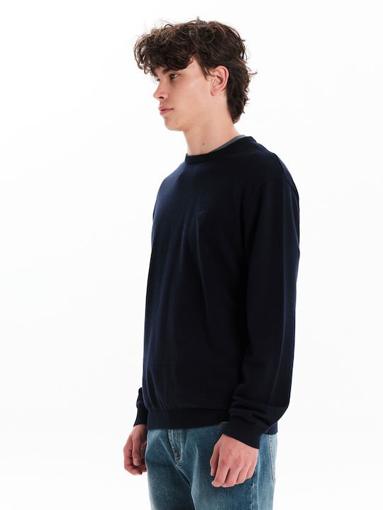 Basehit Men's Long Sleeve Sweater Navy Blue