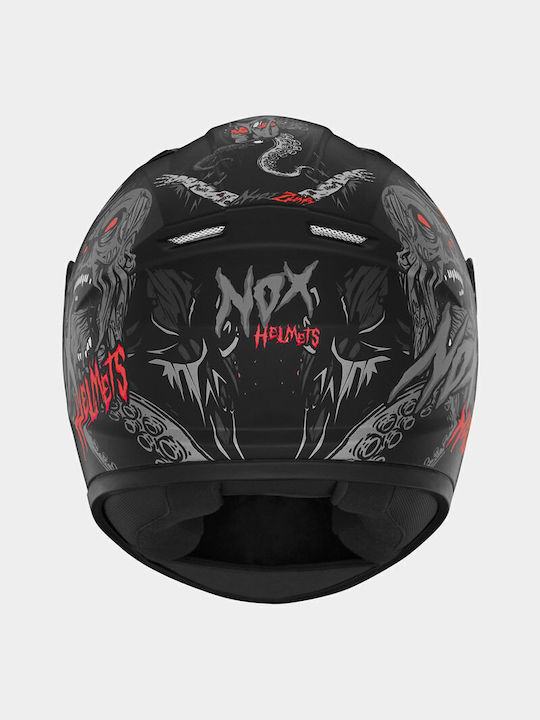 Nox N731 Zumbi Junior Black Matt / Red Children's Motorcycle Helmet Full Face ECE 22.06 1250gr