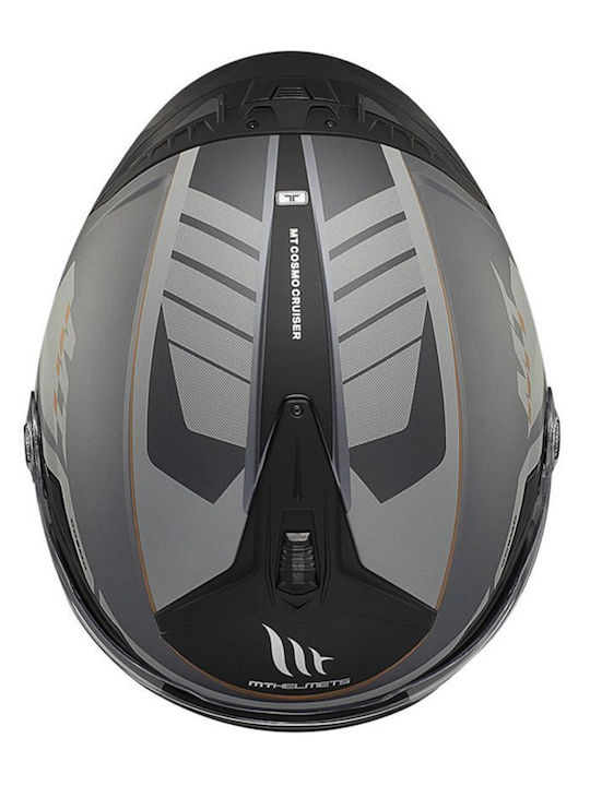 MT Cosmo SV S Cruiser C2 Grey Matt Motorcycle Helmet Jet DOT / ECE 22.06 1450gr with Sun Visor