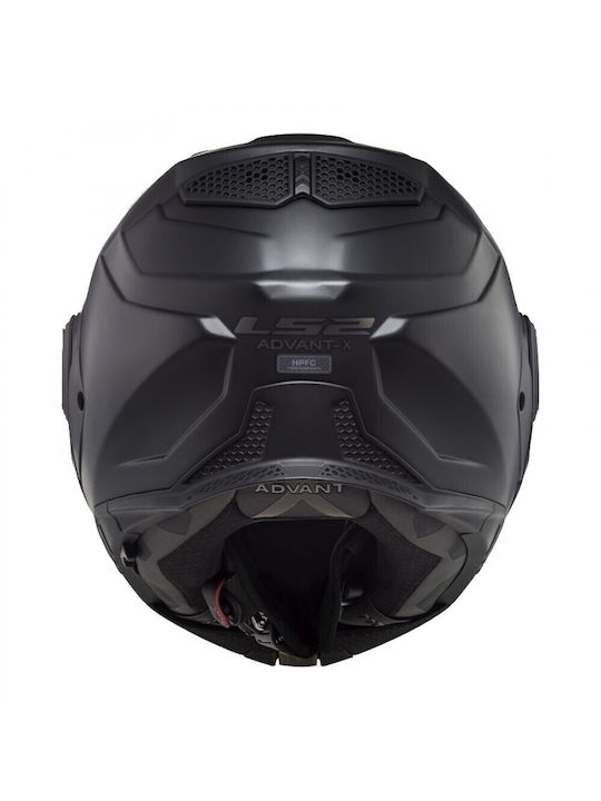 LS2 Advant X Solid Matt Black Motorcycle Helmet Flip-Up ECE 22.06 1600gr with Pinlock and Sun Visor