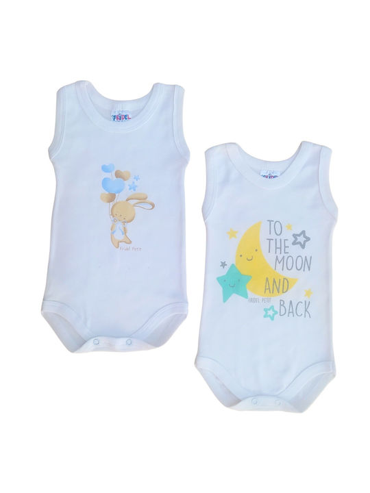 Fridel Petit Baby Bodysuit Underwear Set Sleeveless Light Blue 2pcs