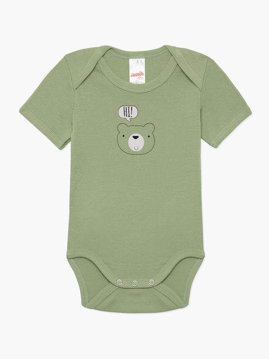 Minerva Bear Σετ Κορμάκια Beige-green 2τμχ