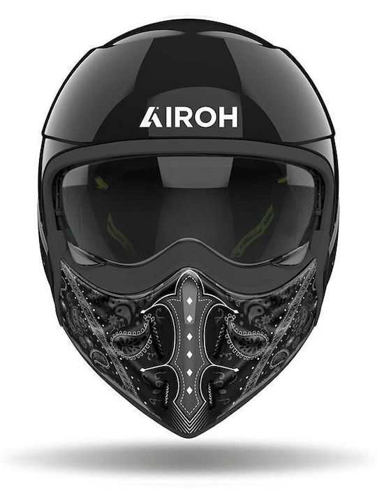 Airoh J 110 Paesly Black Gloss Motorcycle Helmet Modular ECE 22.06