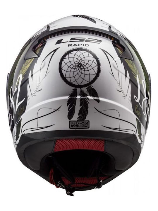 LS2 Rapid II Full Face Helmet ECE 22.06 1300gr FF353 Boho White/Black/Pink