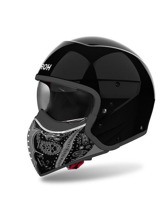 Airoh J 110 Paesly Black Gloss Motorcycle Helmet Modular ECE 22.06