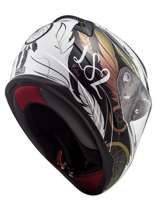 LS2 Rapid II FF353 Boho White/Black/Pink Κράνος Μηχανής Full Face ECE 22.06 1300gr