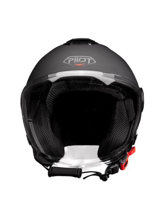 Pilot Fly SV Black Matt Κράνος Μηχανής Jet ECE 22.06 1300gr με Sunvisor