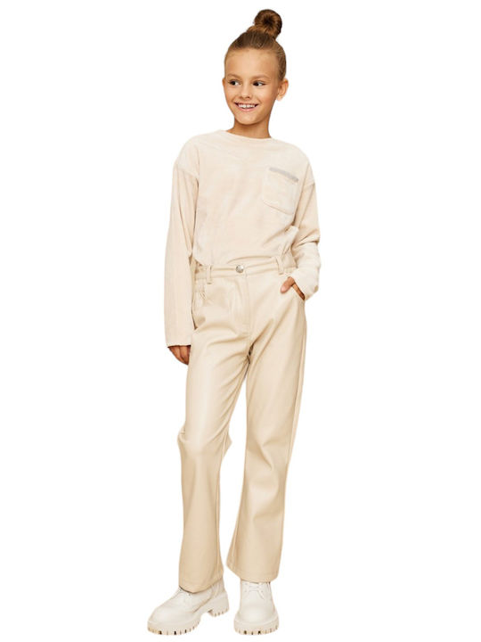 Kids' Fabric Pants Beige
