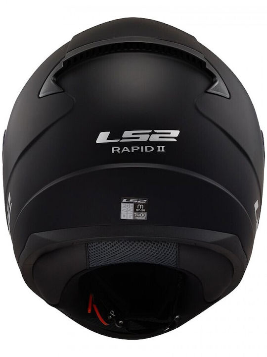 LS2 Rapid II Solid Matt Black Κράνος Μηχανής Full Face ECE 22.06 1300gr