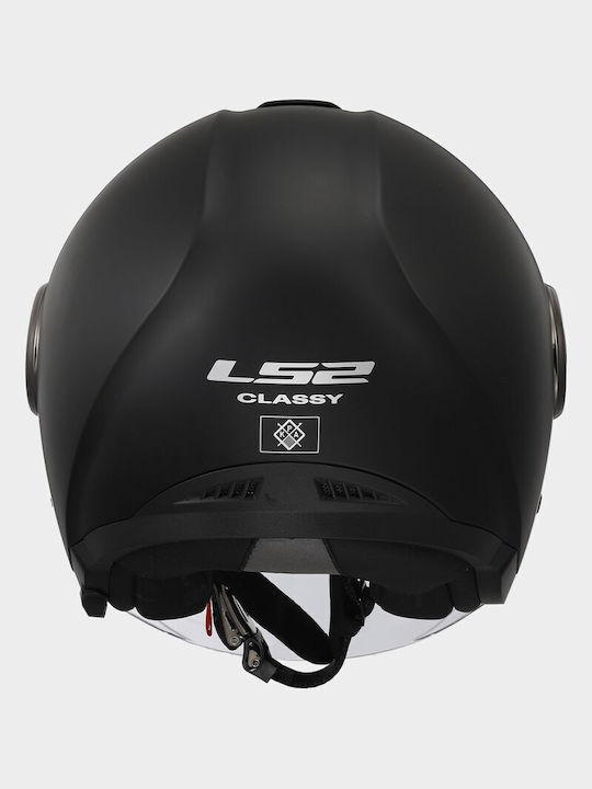 LS2 Classy OF620 Matt Black Motorcycle Helmet Jet ECE 22.06 1200gr with Sun Visor