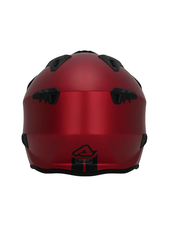 Acerbis Aria Metallic Red Motorcycle Helmet Jet ECE 22.06 1200gr with Sunvisor