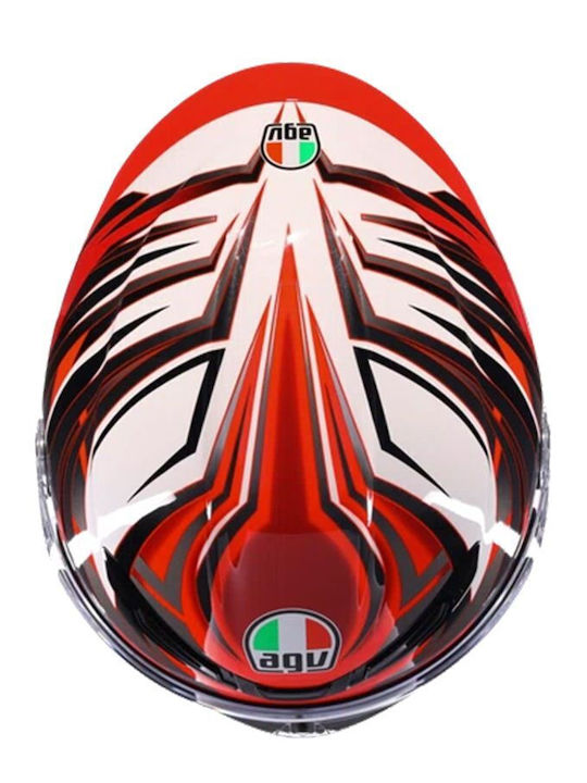 AGV K6 S White/Red/Grey Motorcycle Helmet Full Face 1220gr with Pinlock