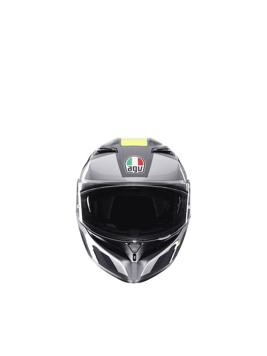 AGV K3 Shade Grey/Yellow Fluo Motorcycle Helmet Full Face ECE 22.06 1500gr with Pinlock and Sunvisor