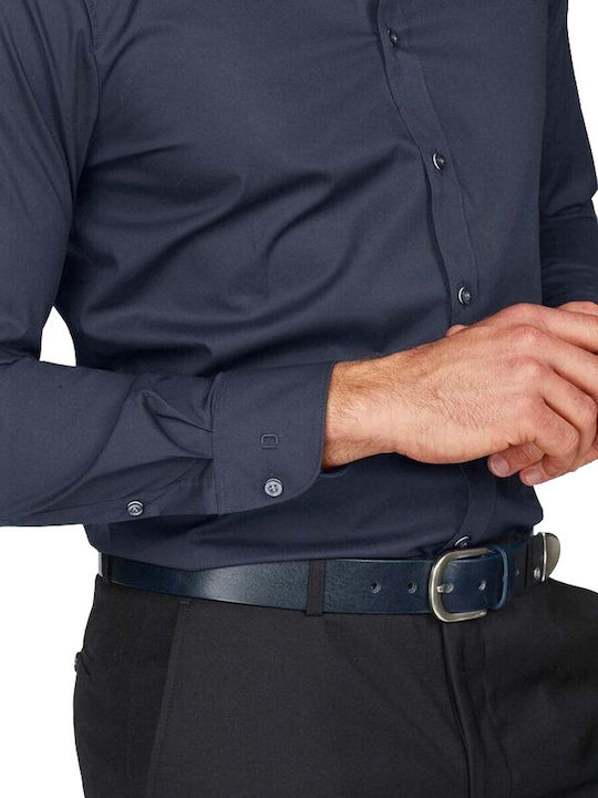 Level 5 Body Fit Cămașă în Linie ingusta Blue