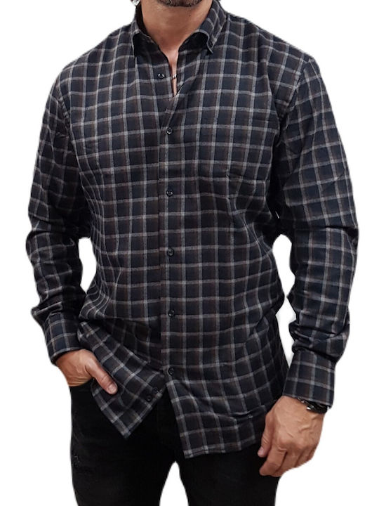 Lexton Men's Shirt Checked Brown