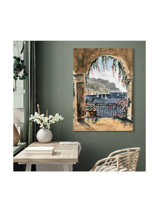 Πίνακας Καμβά Μπαλκόνι Θέα Στη Θάλασσα Knv2463 30cm X 40cm