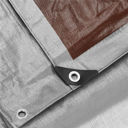 Laminated Waterproof Polyethylene Tarp 210g/m2 6x8m Gray