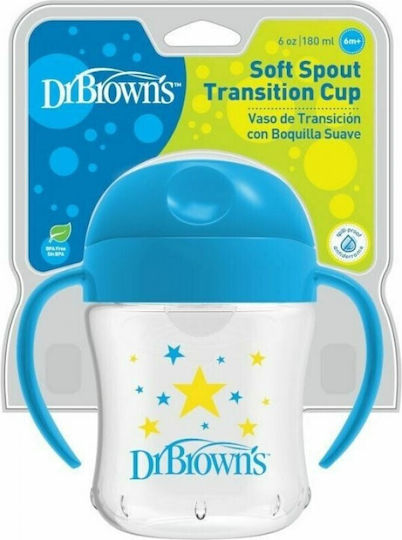 Dr. Brown's Educational Sippy Cup Plastic with Handles Purple for 6m+m+ 180ml